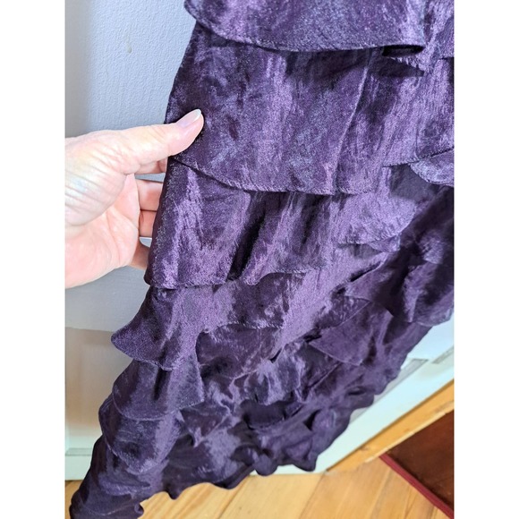 R & M Richards Women's 8 Purple Beaded Formal Tiered Ruffle Dress Gown w/Jacket - Picture 4 of 12